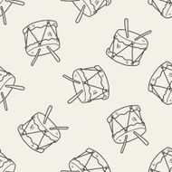 drum doodle seamless pattern background