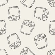 drum doodle seamless pattern background N2
