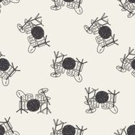 drum doodle seamless pattern background N3
