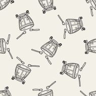 drum doodle seamless pattern background N4