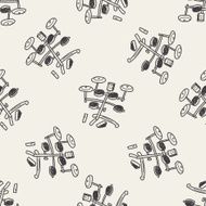 drum doodle seamless pattern background N5