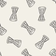 drum doodle seamless pattern background N6