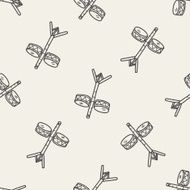 drum doodle seamless pattern background N7