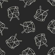 drum doodle seamless pattern background N8