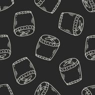 drum doodle seamless pattern background N9