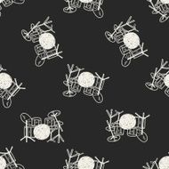 drum doodle seamless pattern background N10