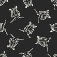 drum doodle seamless pattern background N11