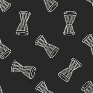 drum doodle seamless pattern background N13