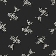 drum doodle seamless pattern background N14