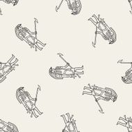 egypt god doodle seamless pattern background N4