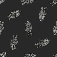 egypt god doodle seamless pattern background N8