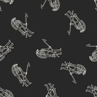 egypt god doodle seamless pattern background N9