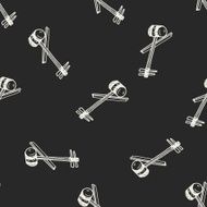 Erhu doodle seamless pattern background N2