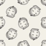 Extension cord doodle seamless pattern background N2