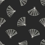 Fan doodle seamless pattern background N4