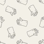 gloves doodle seamless pattern background