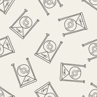 gong doodle seamless pattern background