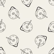 gong doodle seamless pattern background N2