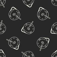 gong doodle seamless pattern background N3