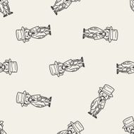 gentleman doodle seamless pattern background N2