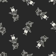 German people doodle seamless pattern background