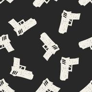 gun doodle seamless pattern background N2