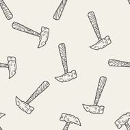 hammer doodle seamless pattern background