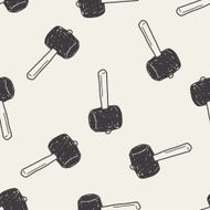 hammer doodle seamless pattern background N2