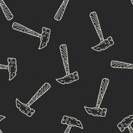 hammer doodle seamless pattern background N3