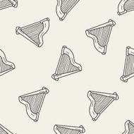 harp doodle seamless pattern background
