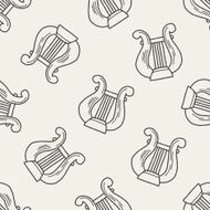 harp doodle seamless pattern background N2