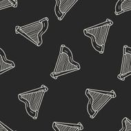 harp doodle seamless pattern background N3
