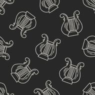 harp doodle seamless pattern background N4