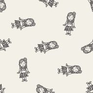 hawaii dancer doodle seamless pattern background