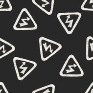 High Voltage sign doodle seamless pattern background