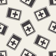 hospital sign doodle seamless pattern background N2
