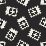 hospital sign doodle seamless pattern background N4