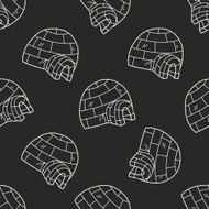Igloo doodle seamless pattern background N2