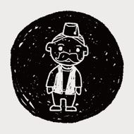 indian old man doodle N4