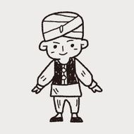 indian people doodle N2