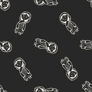 Indian woman doodle seamless pattern background N2