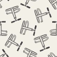 Inflator tool doodle seamless pattern background