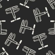 Inflator tool doodle seamless pattern background N2