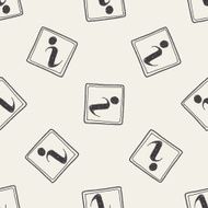 information sign doodle seamless pattern background