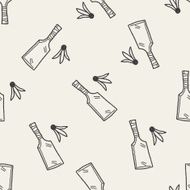 japan Badminton doodle seamless pattern background
