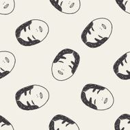 japan mask doodle seamless pattern background