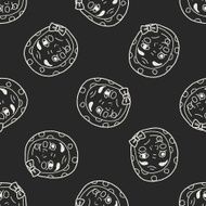 japan Thief mask doodle seamless pattern background