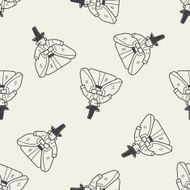 Japanese king doodle seamless pattern background