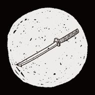 Japanese knife doodle N5