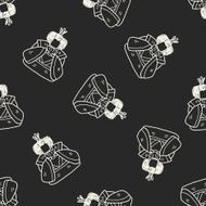 Japanese queen doodle seamless pattern background